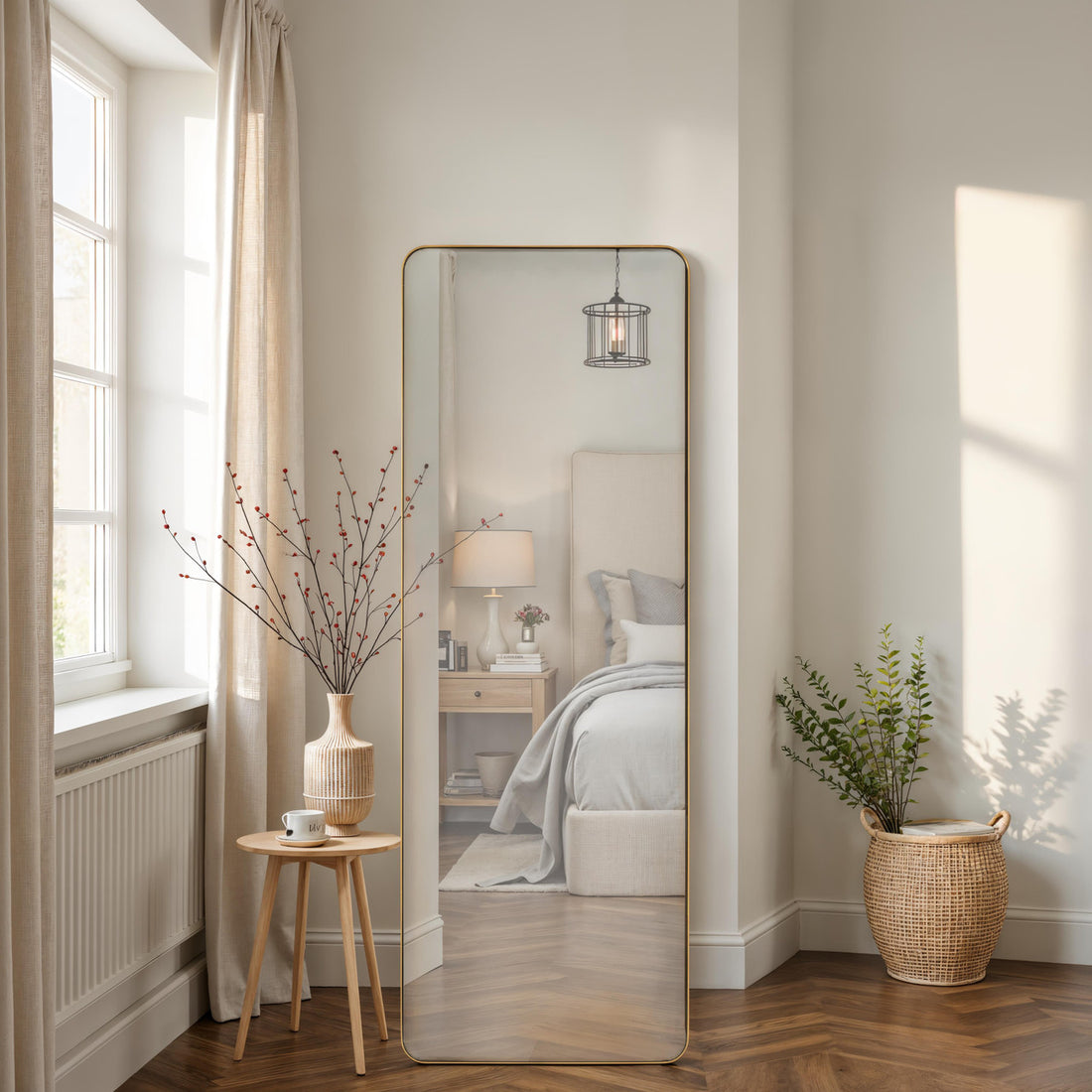 Melrose Gold Floor Mirror - Metal Frame | Cooper Classics