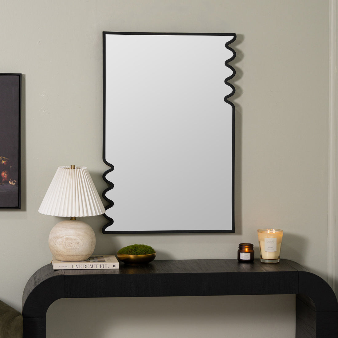 Lacon Black Metal Wall Mirror