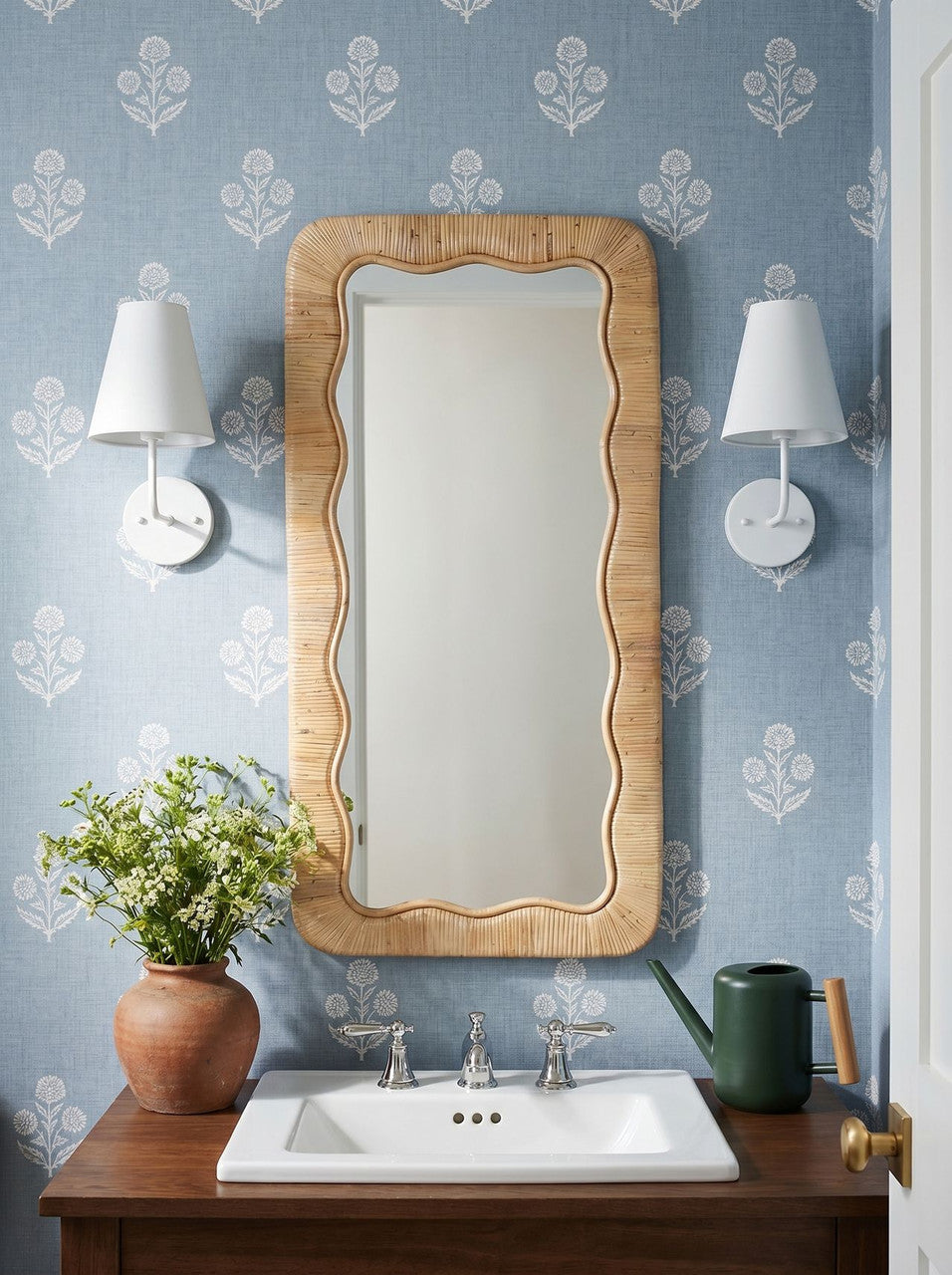 Lucy Natural Wall Mirror - Rattan Frame | Cooper Classics