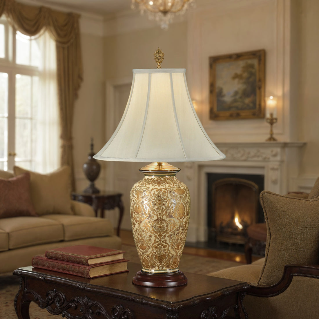 Gold Damask Lamp