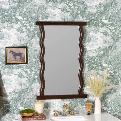 Livia Dark Wood Wall Mirror