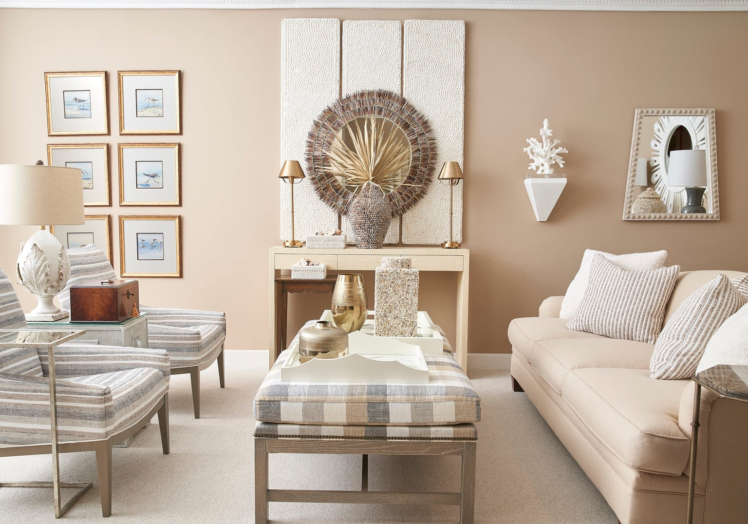 Trapezoid Mirror - Whitewash